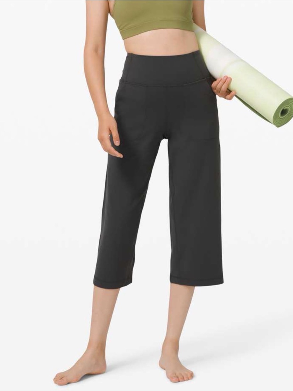 NWT Lululemon Black Align Wide Leg Crop 23” w Pockets- size 14